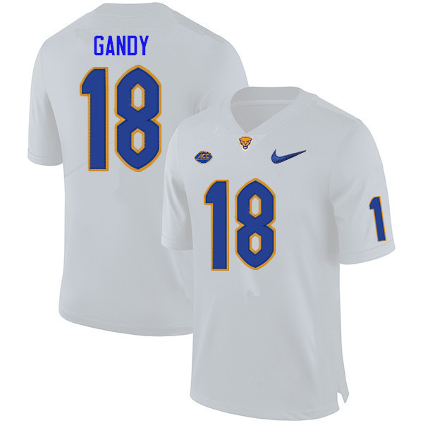 Men #18 Ryland Gandy Pitt Panthers College Football Jerseys Sale-White